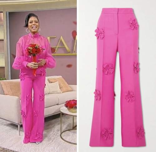 Tamron Hall Show: February 2023 Tamron Hall's Pink Floral Applique ...
