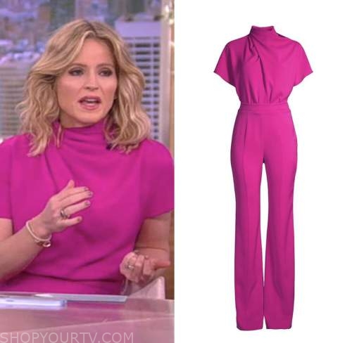 The View: February 2023 Sara Haines's Pink Drape Jumpsuit | Shop Your TV