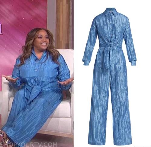 Sherri: February 2023 Sherri Shepherd's Blue Tie Front Jumpsuit ...