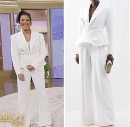 Tamron Hall Show: February 2023 Tamron Hall's White Twist Blazer and ...