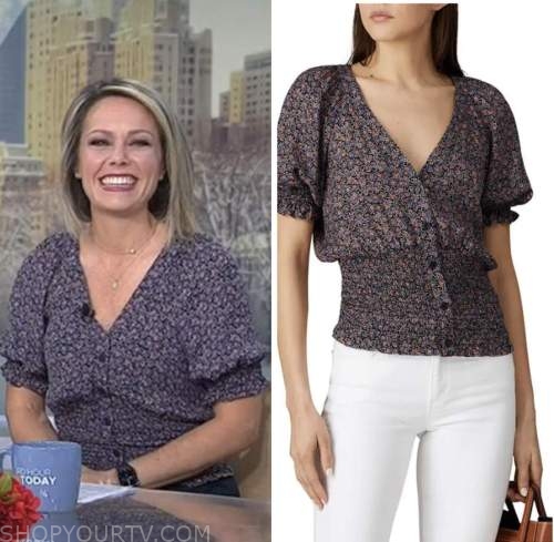 The Today Show: February 2023 Dylan Dreyer's Purple Floral Blouse ...