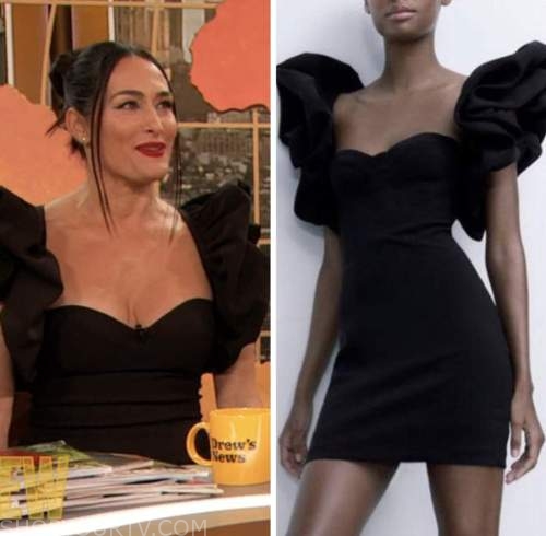 WornOnTV: Nikki Bella's red bell-sleeve dress on E! News Daily Pop