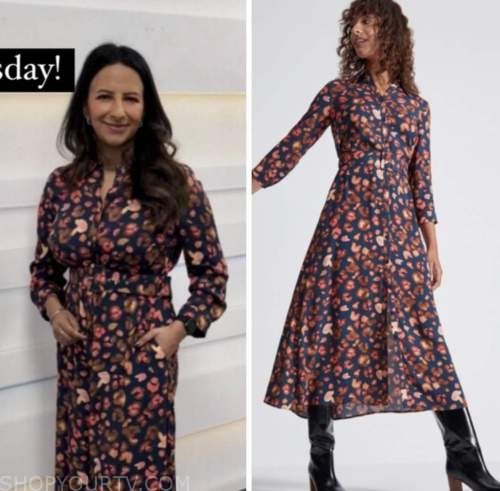 Good Morning Britain: February 2023 Ranvir Singh's Floral Midi Shirt ...