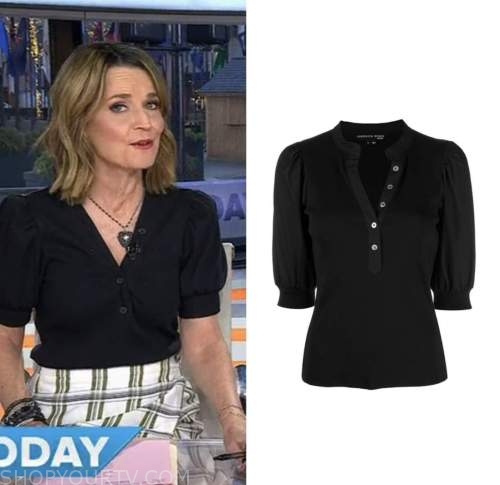 The Today Show: February 2023 Savannah Guthrie's Black Knit Puff Sleeve ...