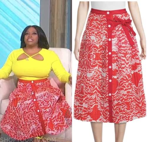 Sherri: February 2023 Sherri Shepherd's Red Printed Midi Skirt | Shop