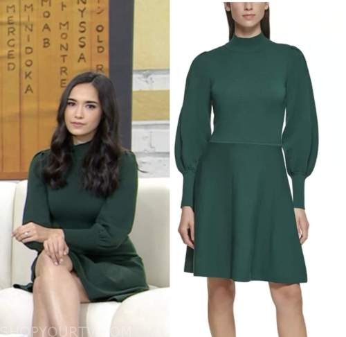 The Today Show February 2023 Emilie Ikeda s Green Mock Neck Dress