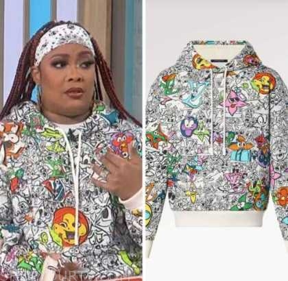 Louis Vuitton Monogram Comics Hoodie worn by Jesseca Dupart as seen in  Sherri on February 21, 2023