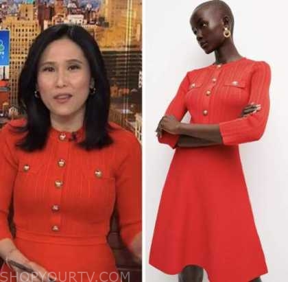 NBC News Daily: February 2023 Vicky Nguyen's Red Knit Military Button ...