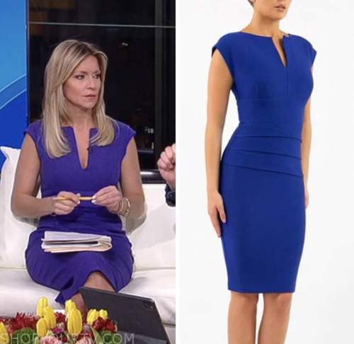 Ainsley Earhardt Fox And Friends Blue Sheath Dress Fashion Clothes Style Outfits And