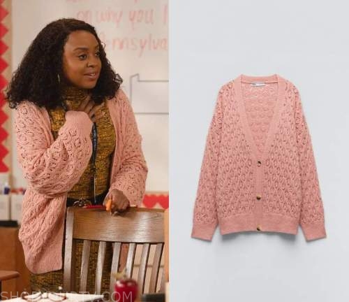 Abbott Elementary: Season 2 Episode 14 Janine's Pink Cardigan | Shop ...