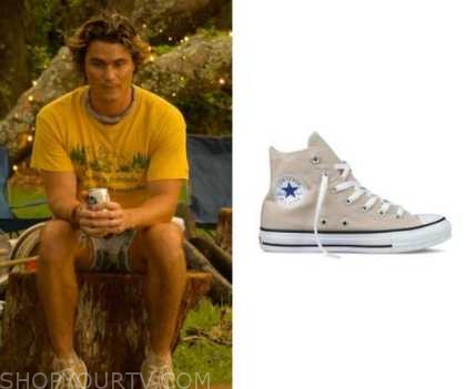 Outer Banks: Season 3 Episode 6 John B's Beige High Top Sneakers | Shop ...