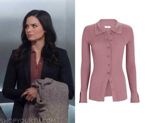 NCIS: Season 20 Episode 13 Jess' Pink Rib Polo Top | Shop Your TV