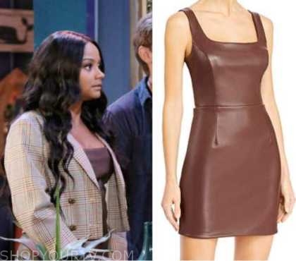 Days of Our Lives: Feburary 2023 Chanel's Brown Leather Mini Dress ...