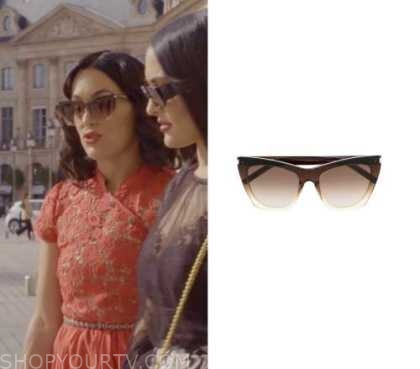 Saint Laurent Kate Cate Eye Sunglasses worn by Brie Bella as seen