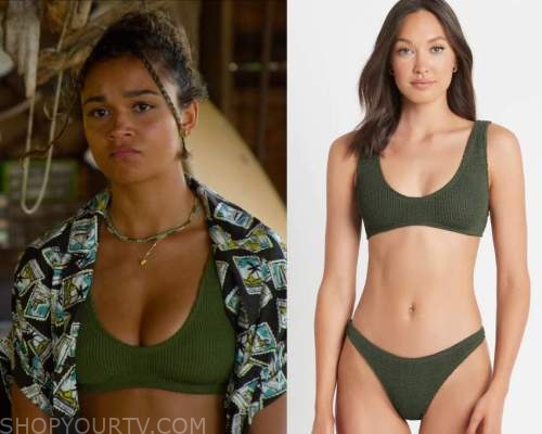 Outer Banks Season 3 Episode 4 Kiara s Green Crinkle Bikini Top