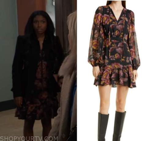 General Hospital: January 2023 Trina's Black Floral Print Dress | Shop ...