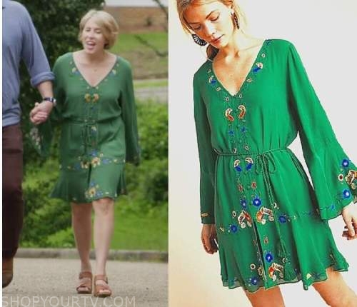 Home Town: Season 7 Episode 9 Erin's Green Floral Mini Dress | Shop Your TV