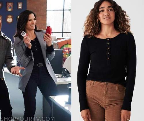 Ncis: Season 20 Episode 15 Jess' Black Henley Top 