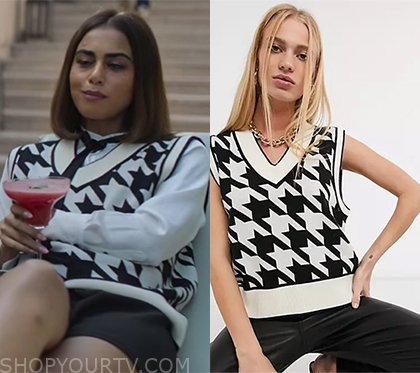 420px x 373px - CLASS : Season 1 Episode 5 Koel's knitted vest in oversized houndstooth |  Shop Your TV