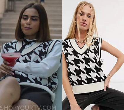 Dev Koel Xx Video - CLASS : Season 1 Episode 5 Koel's knitted vest in oversized houndstooth |  Shop Your TV