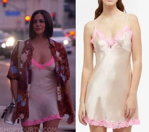 Vanderpump Rules: Season 10 Episode 1 Katie's Lace trim Silk Dress