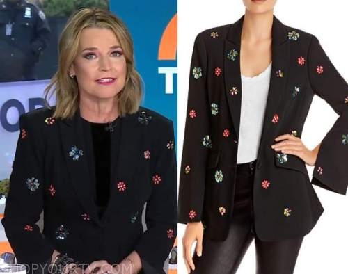 The Today Show: February 2023 Savannah's Black Embellished Blazer ...