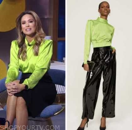 Good Morning America: March 2023 Rhiannon Ally's Lime Green Mock Neck ...