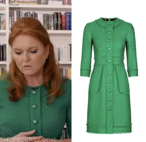 Good Morning America March 2023 Sarah Fergusons Green Tweed Dress Shop Your Tv 