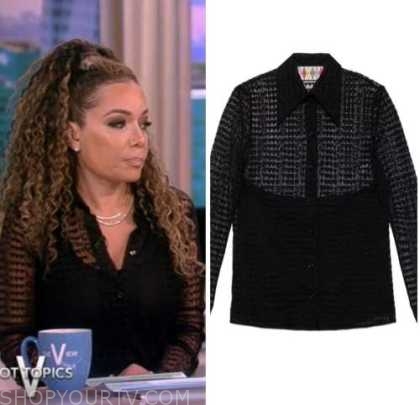 The View: March 2023 Sunny Hostin's Black Lace Blouse | Shop Your TV