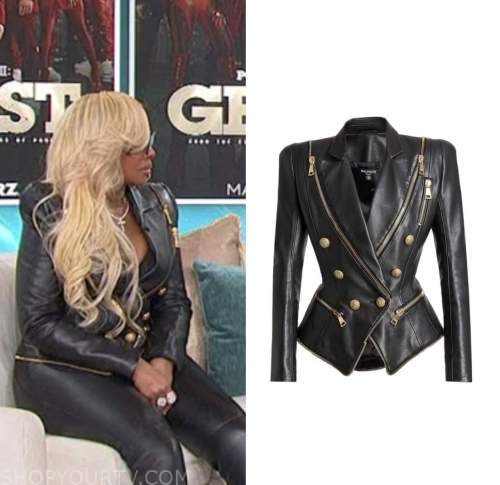 Mary J Blige on Sherri Show Black Leather Jacket For Sale