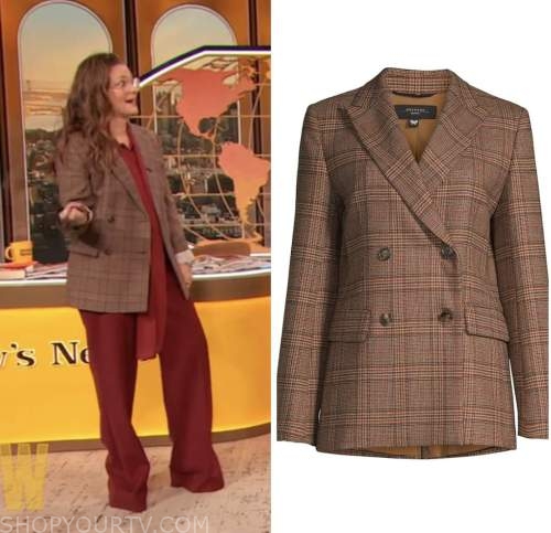 Drew Barrymore Show: December 2022 Drew Barrymore's Plaid Wool Midi ...