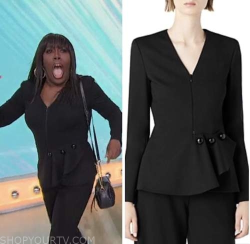 Sherri: March 2023 Sheryl Underwood's Black Button Detail Jacket | Shop ...