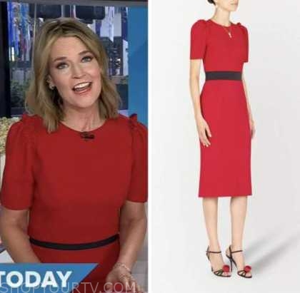 The Today Show: March 2023 Savannah Guthrie's Red Ruffle Top and Red ...