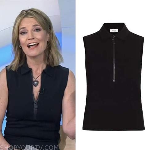 The Today Show: March 2023 Savannah Guthrie's Black Sleeveless Zip ...