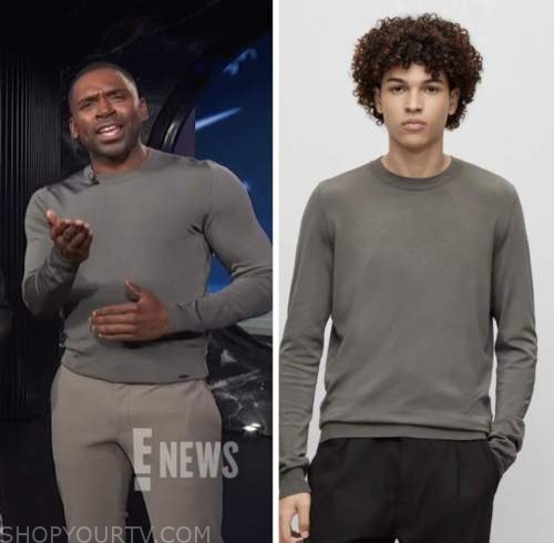 E! News: March 2023 Justin Sylvester's Grey Crewneck Sweater | Shop Your TV