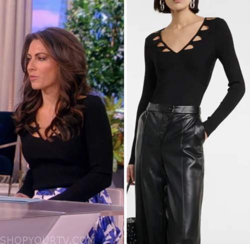 The View: March 2023 Alyssa Farah Griffin's Black Cutout Long Sleeve ...