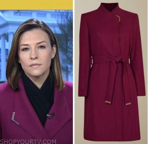 Good Morning America: March 2023 Mary Bruce's Pink Wrap Coat | Shop Your TV