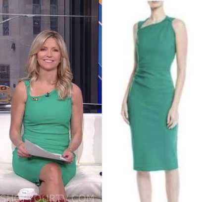 Fox and Friends: March 2023 Ainsley Earhardt's Green Asymmetric Neck ...