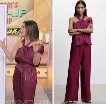 Sherri: March 2023 Melissa Garcia's Pink Satin Asymmetric Top and Pink ...