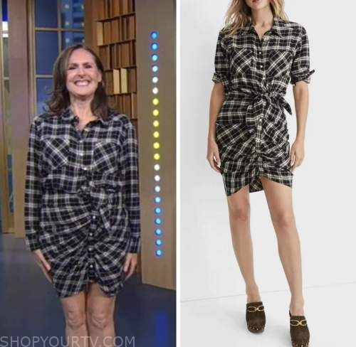 Good Morning America: March 2023 Molly Shannon's Black Plaid Dress ...