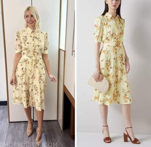 Holly willoughby yellow animal print outlet dress