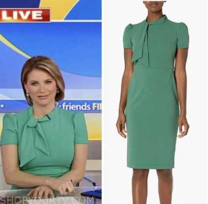 Fox and Friends: March 2023 Ashley Strohmier's Green Tie Neck Sheath ...