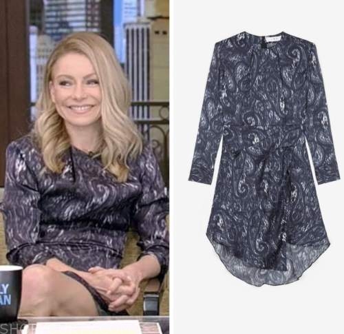 Live with Kelly and Ryan: March 2023 Kelly Ripa's Navy Blue Printed ...