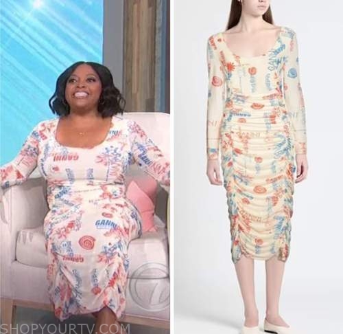 Express Body Contour Faux Leather Twist Front Midi Sheath Dress worn by  Sherri Shepherd as seen in Sherri on November 21, 2023