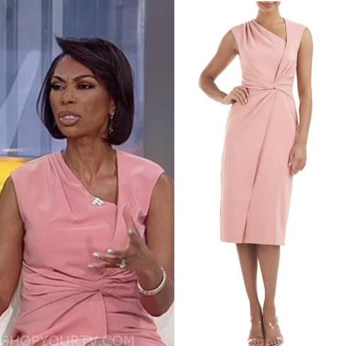 Outnumbered: March 2023 Harris Faulkner's Pink Asymmetric Neck Dress ...
