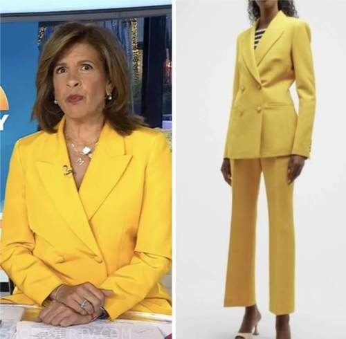 The Today Show: March 2023 Hoda Kotb's Yellow Double Breasted Blazer ...