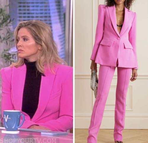 The View March 2023 Sara Haines S Pink Blazer And Pant Suit Shop Your Tv