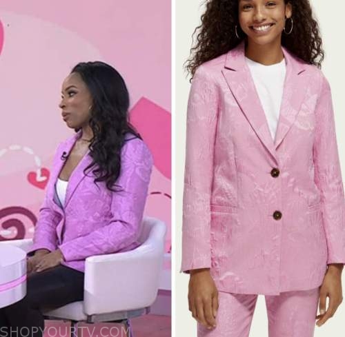 The Today Show: March 2023 Devyn Simone's Pink Jacquard Blazer | Shop ...