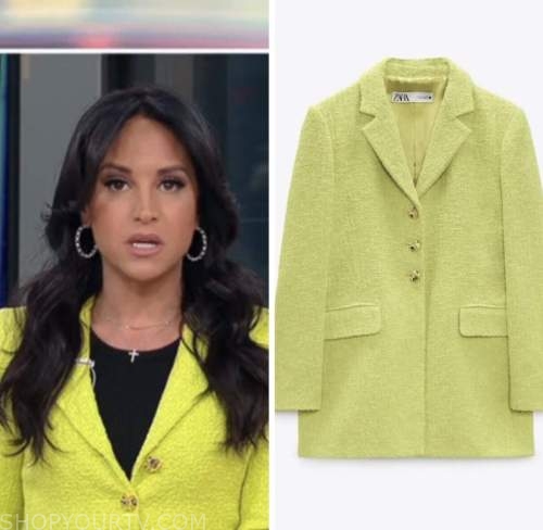 emily compagno, lime green tweed jacket, fox news fashion, outnumbered ...