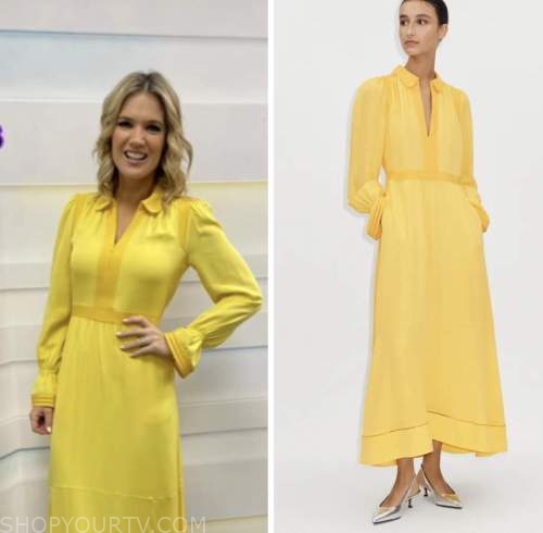 Good Morning Britain: March 2023 Charlotte Hawkins's Yellow Midi Dress ...